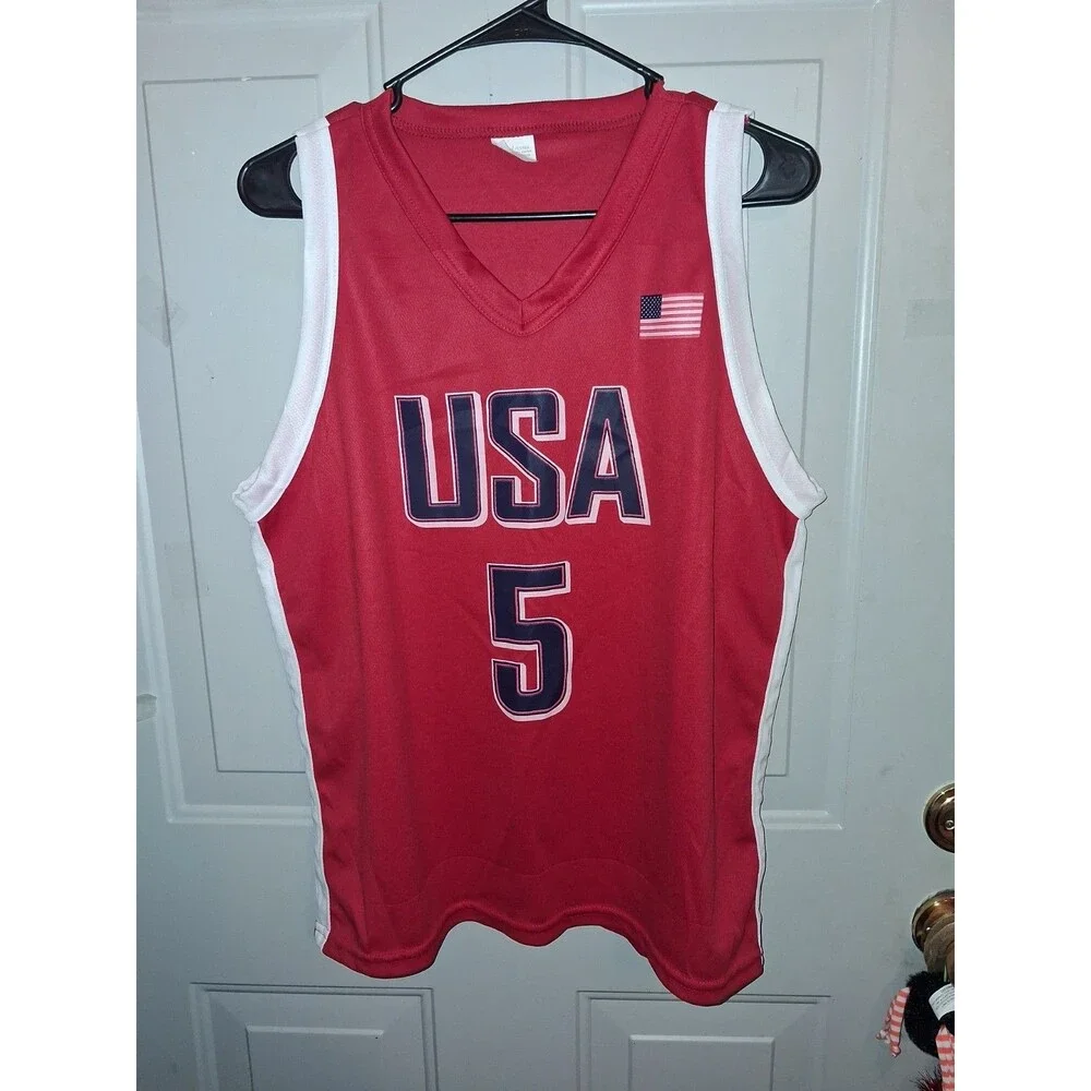 USA Basketball Anthony Edwards #5 Jersey Red Made in USA Adult Small S